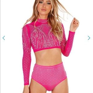 Starlet Rhinestone 2 piece set festival rave Small